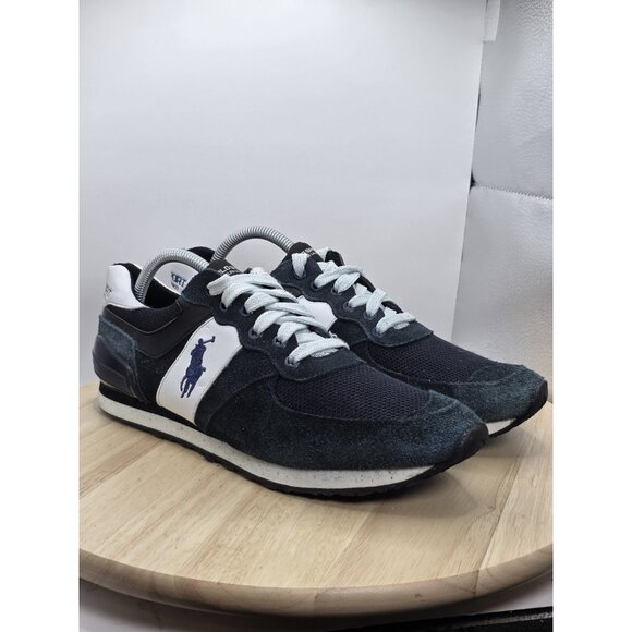 Polo Ralph Lauren Slaton Shoes Sneakers Mens 9.5 D Running Blue/White Pony - Picture 5 of 9